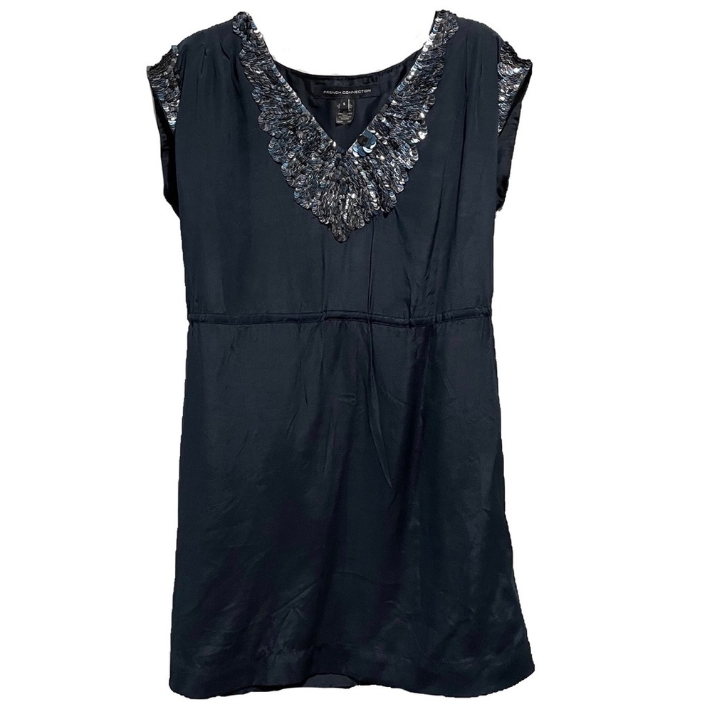 French Connection blue sequin silk dress